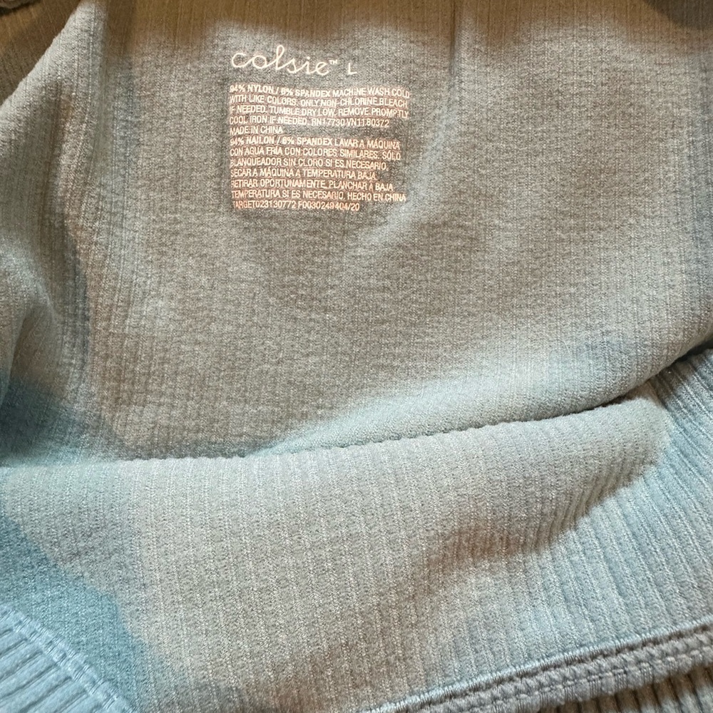 Colsie Light Blue Ribbed Top - Picture 3 of 3